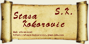 Staša Kokorović vizit kartica